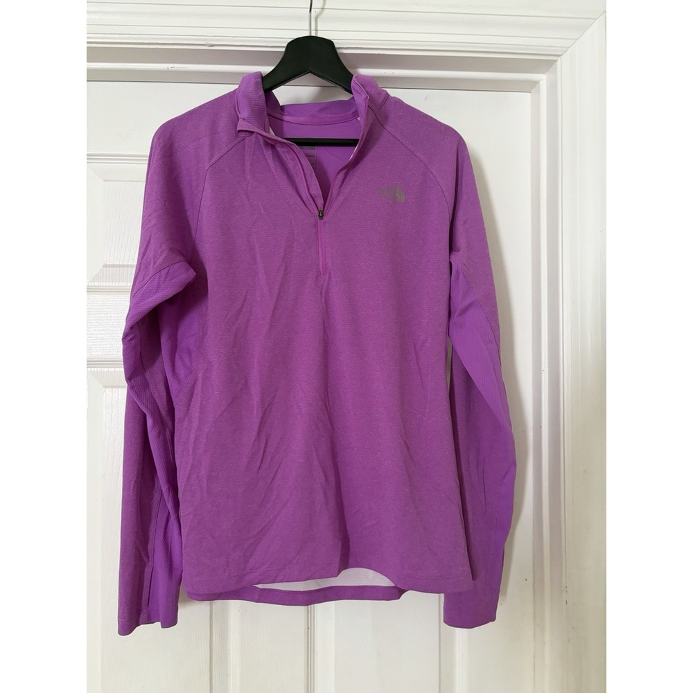 The North Face Women's Purple FlashDry 1/4 Zip Active Pullover (Size Large)